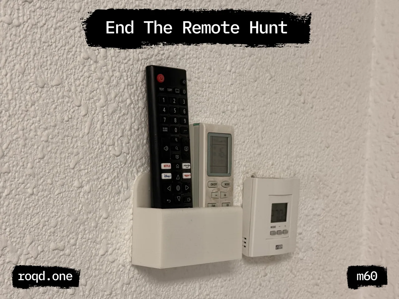 Wall Holder for Two Remote Controls